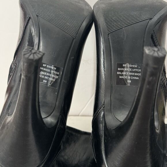 Marc Fisher Sishem Heeled Knee High Boots Pointed Toe 8M Black Goth Witchy - Picture 13 of 14
